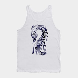 Decorative Swan Slick Curvy Neck Side Profile Illustration Tank Top